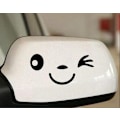 Miniatyrbillede 2 af 3: Bilspejl Stickers, Blinkende Smiley, Sjov, Sød og Glad (Sort)