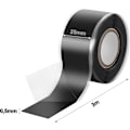 Miniatyrbillede 2 af 5: 1x 3m Selv-sammensmeltende Silikontape (selv-amalgamering), isoleringsbånd og tætningstrimel (vand, luft), 25 mm bred, sort