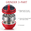 Miniatyrbillede 4 af 5: Deadpool Grinder Krydderkværn, Urtekværn med Pollenopsamler 2\", Holdbar Zink Legering, til Urter, Pollen, Blomster, Sort Gaveæske Emballage