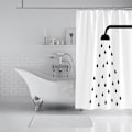 Miniatyrbillede 4 af 5: Bruseforhæng, Stof Bruseforhæng 180x200, Skimmelresistent Vandafvisende med Kroge, Bruseforhæng til Badeværelse