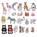 Miniatyrbild 1 av 5: 21 st broderade djurmärken, zoo djur DIY kläder jeans T-shirt jacka ryggsäck