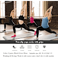 Miniatyrbillede 2 af 3: 3 Par Dame Yoga Sokker med Antislip, Pilates Sokker til Kvinder, Antislip, Ideelle til Yoga, Pilates, Ballet, Fitness og Træning - 35-40