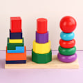 Miniatyrbild 4 av 5: Geometrisk staplare | Träleksak för utveckling | Första åldern | Motorik | Tidig inlärningsleksak | 3+ | Present till pojke eller flicka