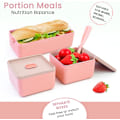 Miniatyrbilde 4 av 5: Lunsjboks, Bentoboks 1400ML Bentoboks Lunsjboks med 3 rom og bestikk, Bentoboks for oppvarming i mikrobølgeovn, Plastlunsjboks for C