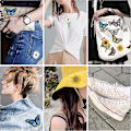 Miniatyrbillede 5 af 5: 48 stk. Broderi Dekorative Strygemærker, DIY Sommerfugl Blomst Mærker Broderet Badge Sy-på Applikation Stryge-på Mærker til Tøj Jeans J