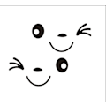 Miniatyrbillede 3 af 3: Bilspejl Stickers, Blinkende Smiley, Sjov, Sød og Glad (Sort)