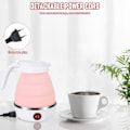 Miniatyrbild 5 av 5: Rosa hopfällbar vattenkokare 0,6L silikon resevattenkokare hopfällbar elektrisk vattenkokare, min bärbar vattenkokare med rostfritt stålbotten för camping, resor, V