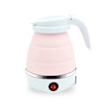 Miniatyrbild 1 av 5: Rosa hopfällbar vattenkokare 0,6L silikon resevattenkokare hopfällbar elektrisk vattenkokare, min bärbar vattenkokare med rostfritt stålbotten för camping, resor, V
