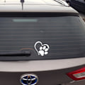 Miniatyrbillede 4 af 5: Sort Bilsticker, Pote-Stickers med Hjerte til Biler