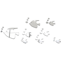 Miniatyrbillede 1 af 5: 8 stk. 3D Tropiske Fisk Spejl Effekt Vægstickers Moderigtigt Design Dekal Kunst Hjem Dekoration Sølv