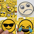 Miniatyrbillede 3 af 5: Broderi-lapp 26 stk Emoji-udtryk Sy Jern-på-lapper Børns Jern-på-Ecusson til Tøj T-shirt Jeans Jakke Taske DIY