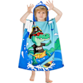 Miniatyrbild 1 av 5: Barnens badponcho krokodil badhandduk flickor strandhandduk pojkar badcape superabsorberande snabbtorkande huvtröja surfponcho bad utflykt för