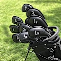 Miniatyrbild 2 av 5: Golfklubbsöverdrag Järnklubbsöverdrag Skyddande Överdrag Lyx Syntetiskt Läder Set om 12（Svart）,Golfklubbsöverdrag Klubbsöverdrag Set med Enkelt Nummer för Män W