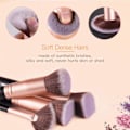 Miniatyrbillede 4 af 4: Makeupbørster 16 stk. Sort Guld Makeupbørstesæt til Foundation Blending Ansigtspulver Øjenskygge