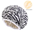 Miniatyrbilde 1 av 5: Zebra Paws Dusjhette for Kvinner og Jenter, Gjenbrukbar, Overdimensjonert, Vaskbar, Søt og Myk, Eva Trykt Vanntett Badehette Fargelegging Fôr Hårpleiehette