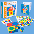 Miniatyrbillede 1 af 5: Træpuslespil Terning Byggeklodser, Geometrisk Form Manipulativ Puslespil Montessori Spil Uddannelsesmæssigt Legetøj til Børn Fødselsdag Julegave