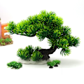 Miniatyrbillede 1 af 5: Kunstige Plastik Akvarium Planter til Kæledyr, Medium/L, Guldfisk, Vandlandskab, Bonsai, Bambus/Fyr (Bonsai Sæt)