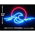 Miniatyrbild 2 av 5: 40 x 22 cm Solnedgång & Hav - Våg LED Neon Skylt för Cool Väggdekor för Vardagsrum, Pojk- och Flickrum, USB-driven