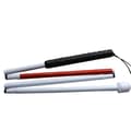 Vit käpp, blindkäpp, 127 cm 4-delad hopfällbar aluminiumlegering käpp, för blinda