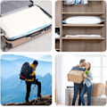Miniatyrbild 5 av 5: 7-pack 60*80CM Vakuumpåse Kläder Dammsugare Set med 7*XL Återanvändbar Vakuumförvaringspåse + 1 Pump, Kompressionspåse Reseförvaring, Sängkläder Kuddar Täcke