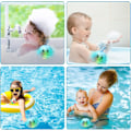 Miniatyrbillede 5 af 5: (Blå) Badelegetøj til 1-årig baby, Lysende Blæksprutteformet Badelegetøj, Automatisk Vandsprinkler til Babyer 0-6 og 12 Måneder 1-2-3 År Gamle til 0-