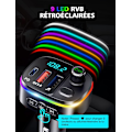 Miniatyrbilde 2 av 5: Bluetooth 5.0, QC3.0 & PD 18W USB C Bluetooth bil-FM-sender med 9 RGB-bakgrunnsbelysning, bil-Bluetooth-adapter støtter håndfri samtaler, assistent, US