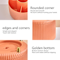 Miniatyrbillede 3 af 5: Vitality Orange - Kosmetisk Makeup Organizer, 360° Drejelig Organizer, Bærbar Kosmetikboks, Multifunktionel Opbevaring, Kosmetikopbevaring til Soveværelse, Badeværelse