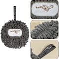Miniatyrbild 2 av 5: Grå Mikrofiber Handduk, Badrums Handduk, Hängande Handduk, Lejonboll Form Hängande Handdukstork, Snabbtorkande Chenille Handduk för H
