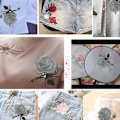 Miniatyrbild 2 av 3: 4 st Rosbroderade strykmärken för kläder, ränder, T-shirts, kjolar, jeans, västar, hattar, kläder, DIY Applikation Broderi