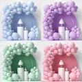 Miniatyrbild 5 av 5: Vita ballonger, 100 stycken mörkvit ballonggirlang, 5 10 12 18 tum vit ballongbåge kit för pojkar dekorationer för födelsedagsfester, examen,