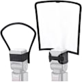 Miniatyrbilde 1 av 5: 2 stk Softbox Blitzdiffusorer 25X25X21 cm Fleksibel Hvit Reflektor og 18X20X10 cm Dobbeltsidig Reflektor Sølv/Hvit Universalfeste, Sølv/Hvit