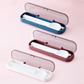 Miniatyrbillede 3 af 4: Bento Lunch Box Sæt, 1600 ML Lunch Box med Bestik - 19,5 cm Længde × 11,5 cm Bredde × 11,5 cm Højde, Lækagesikker Bento Box til Picnic, Arbejde, Snacks, Mikro
