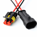 Miniatyrbillede 4 af 5: Vandafvisende stik, (5-pak) (2-polet stik) 2-polet selvspændende elektriske ledningsforbindelser med 16 AWG marinekabel til bil, lastbil, båd og andet