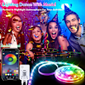 Miniatyrbilde 2 av 2: LED-stripe 10M (5Mx2) Bluetooth LED-stripe RGB LED Soverom Multi-farget Fleksibel Lysstripe, Styrt av Smartphone-app, Synkroniser med Musikkrytme