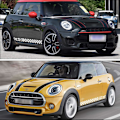 Miniatyrbillede 4 af 4: 1 Par 180cm Racing (Hvid) Ternet Flag Side Stripe Sticker Plaid Grid Grafik Stripe Vandtæt Dør Side Sticker Trim
