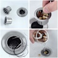 Miniatyrbillede 5 af 5: Badekarfilter (4 pakker), Badekarprop fra 3,5 cm til 4,6 cm, Hårfanger Stålfilter Dræn Hårfanger Rustfri til Badekar Vask