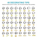 Miniatyrbilde 4 av 5: Kakedekorasjonsform, Konditorutstyr, 62 deler Sprøytepose, DIY-sett for kakedekorering (62p)
