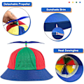 Miniatyrbild 3 av 5: (52cm) Regnbågs Propellerhatt Propeller Hinkhatt Rolig Hatt Färgglad Propeller Helikopterkeps Anti-UV Fiskarehatt för Solskydd,Utomhusaktiviteter