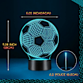Miniatyrbillede 5 af 5: Fodboldgave til drenge og piger, Fodbold Børnenatlys 3D Optisk Illusion Lampe Soveværelsesdekoration 7 Farver Skiftende Fødselsdag Jul