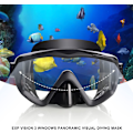 Miniatyrbillede 2 af 5: Dykmaske til voksne - Hærdet glas snorkelmaske - Anti-dug dykkerbriller svømmebriller med næsedækning til snorkling, snorkling, svømning, 19