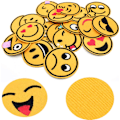 Miniatyrbillede 4 af 5: Broderi-lapp 26 stk Emoji-udtryk Sy Jern-på-lapper Børns Jern-på-Ecusson til Tøj T-shirt Jeans Jakke Taske DIY