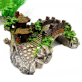 Miniatyrbilde 4 av 4: Akvariumdekorasjonsplanter, landskapsplanter Ornament Harpiksbro for fiskebeholder Akvariumdekorasjon