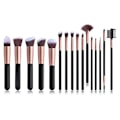 Miniatyrbillede 1 af 4: Makeupbørster 16 stk. Sort Guld Makeupbørstesæt til Foundation Blending Ansigtspulver Øjenskygge
