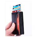 Miniatyrbild 2 av 5: (Svart PU) Minimalistisk taktisk plånbok för män, tunn anti-RFID-B metallkort hållare, herr plånbok i läder för framfickan med penningklämma