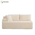 HOMAIRE modulsoffa i chenille med 30D högelastiskt skum, elfenben Ivory