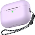 Miniatyrbillede 1 af 7: Silikone Etui til AirPods Pro 2 med Håndledsrem – USB-C Support, Front LED Synlig, Kompatibel med 2. Generation lilla