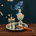 Pikkukuva 4 / 7: Aromalamppu / Tuoksudiffuusori Peilialusta Clamp Aromalamppu, Täydellinen olohuoneen sisustukseen 3-osainen setti kulta