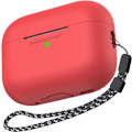 Miniatyrbillede 1 af 7: Silikone Etui til AirPods Pro 2 med Håndledsrem – USB-C Support, Front LED Synlig, Kompatibel med 2. Generation rød
