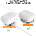Miniatyrbillede 3 af 7: Silikone Etui til AirPods Pro 2 med Håndledsrem – USB-C Support, Front LED Synlig, Kompatibel med 2. Generation hvid