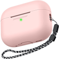 Miniatyrbillede 1 af 6: Silikone Etui til AirPods Pro 2 med Håndledsrem – USB-C Support, Front LED Synlig, Kompatibel med 2. Generation pink